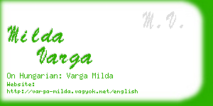milda varga business card